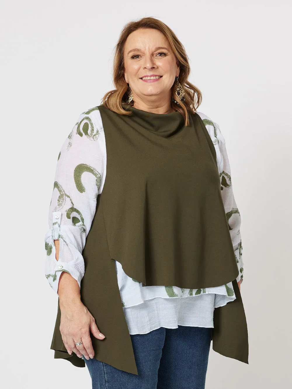 Cameron Layer Top - Khaki sold by RC & Co