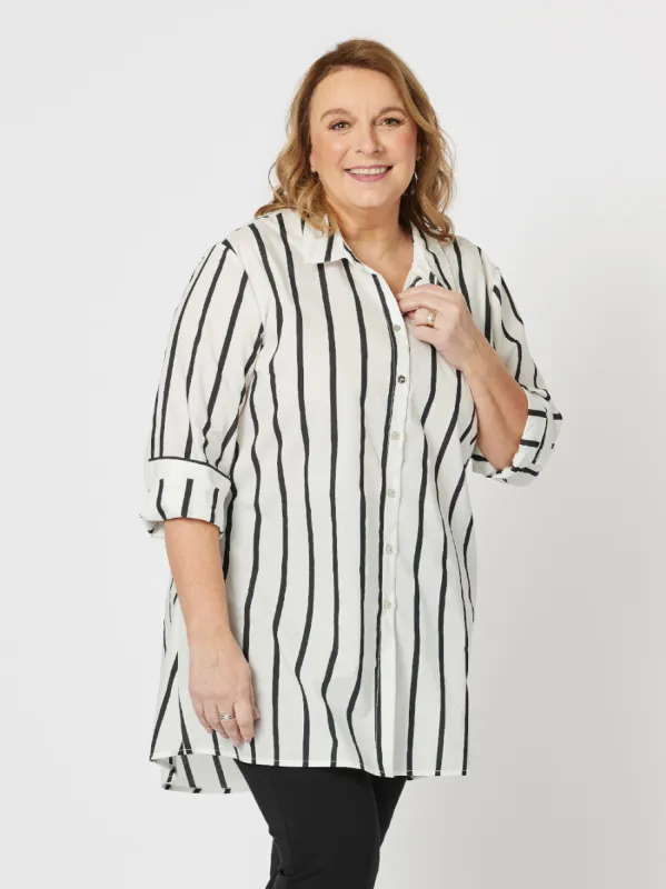 Dana Stripe Shirt - Black/White sold by RC & Co