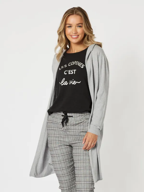 Ella Long Line Cardi - Silver sold by RC & Co