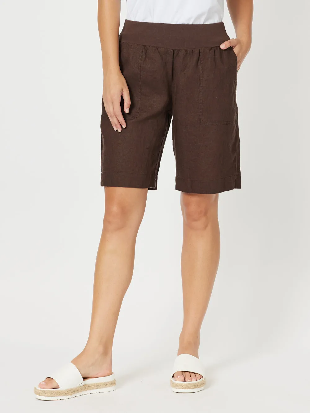 Jordan Linen Short - Chocolate sold by RC & Co