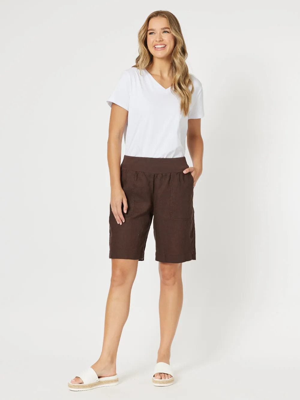 Jordan Linen Short - Chocolate sold by RC & Co product image thumbnail 5