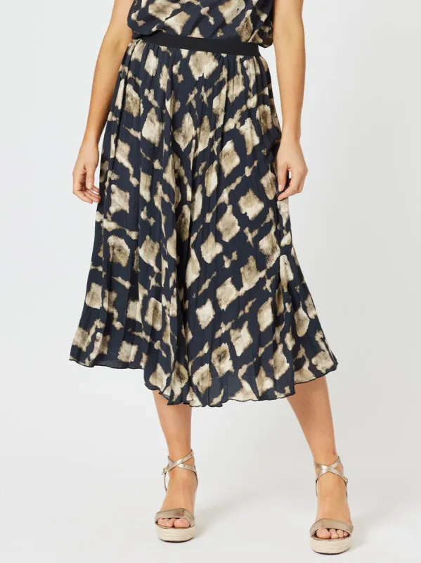 Marrakesh Print Skirt - Navy/Stone made by RC & Co