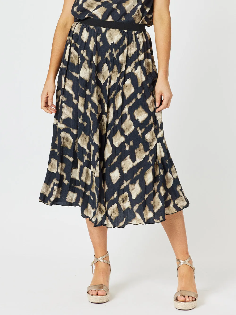 Marrakesh Print Skirt - Navy/Stone sold by RC & Co