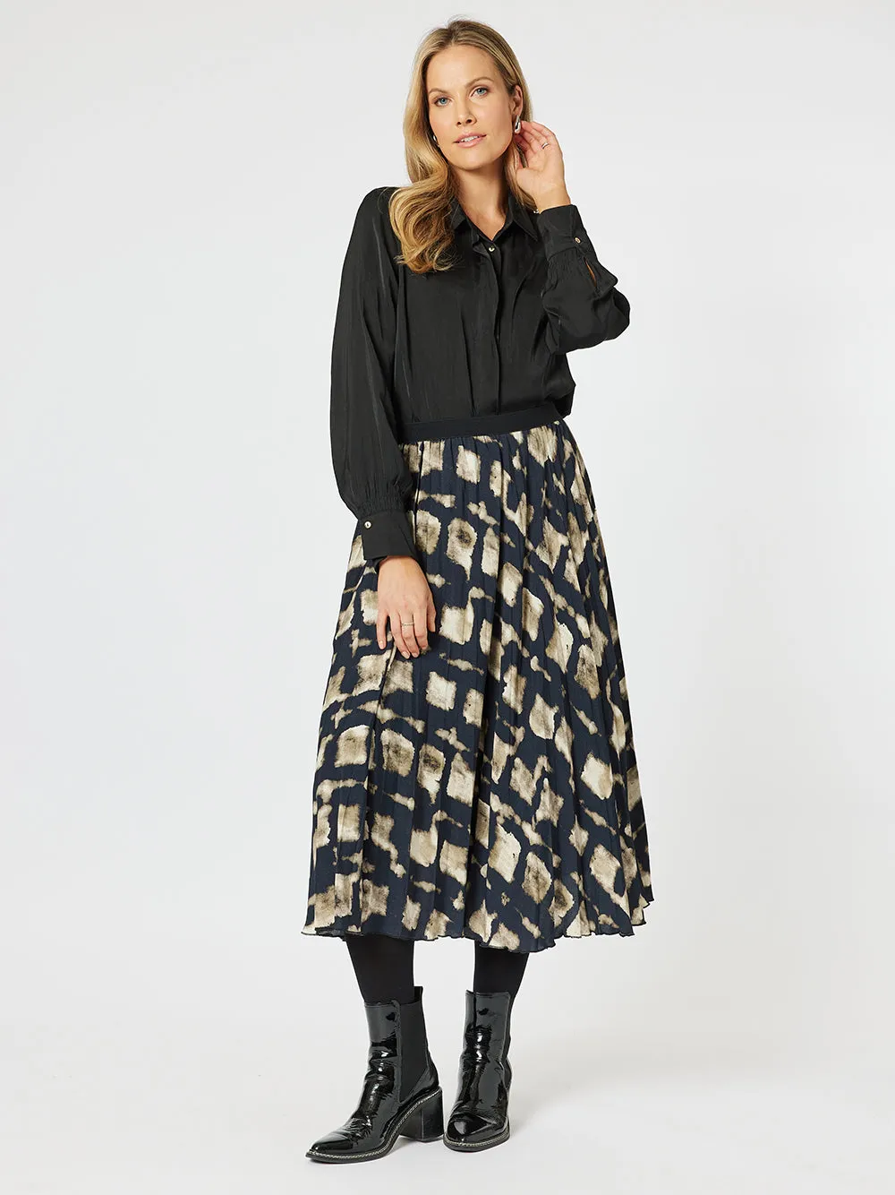 Marrakesh Print Skirt - Navy/Stone sold by RC & Co product image thumbnail 2