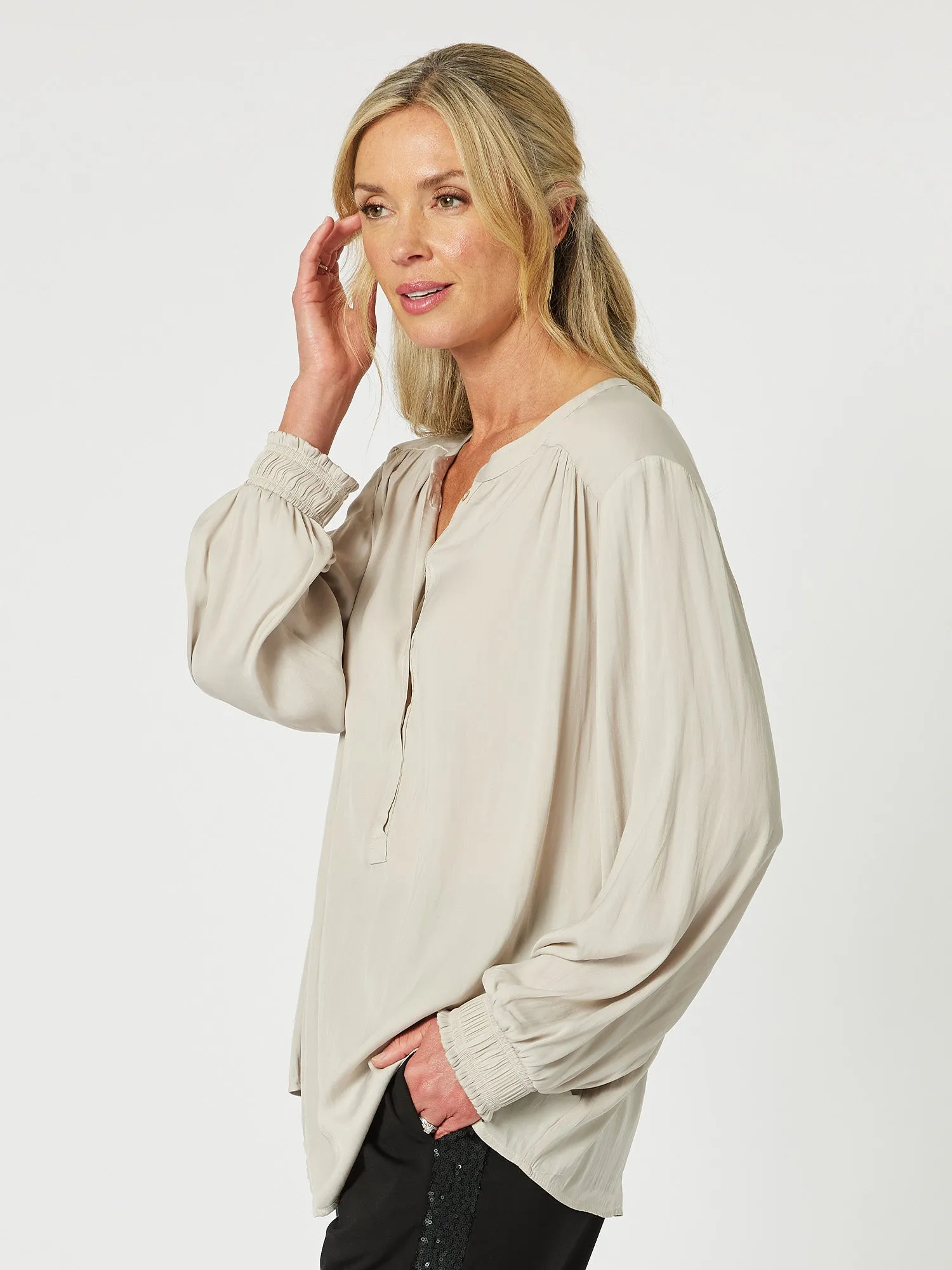 Luxe Nehru Top - Champagne sold by RC & Co product image thumbnail 3