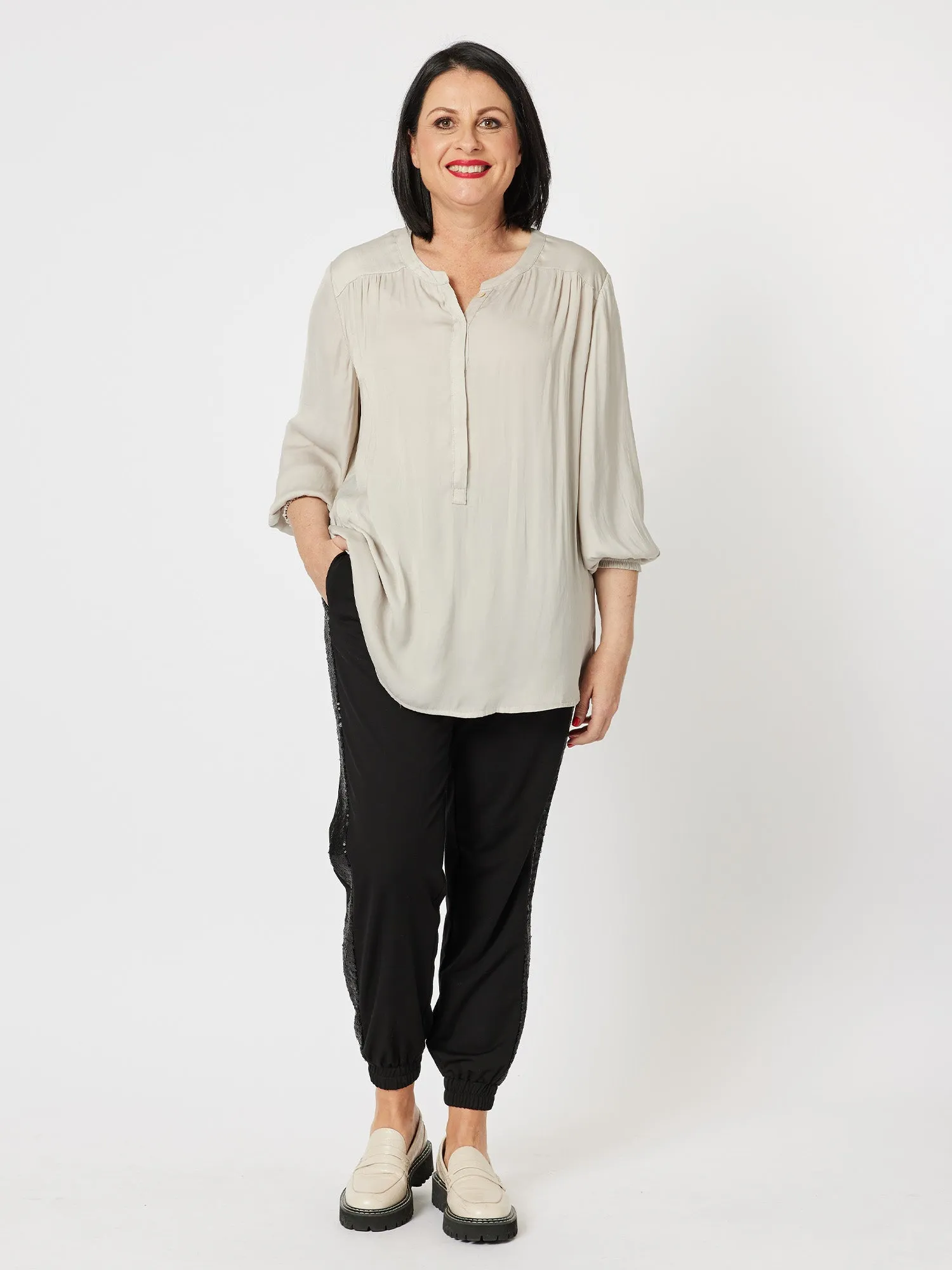 Luxe Nehru Top - Champagne sold by RC & Co product image thumbnail 5