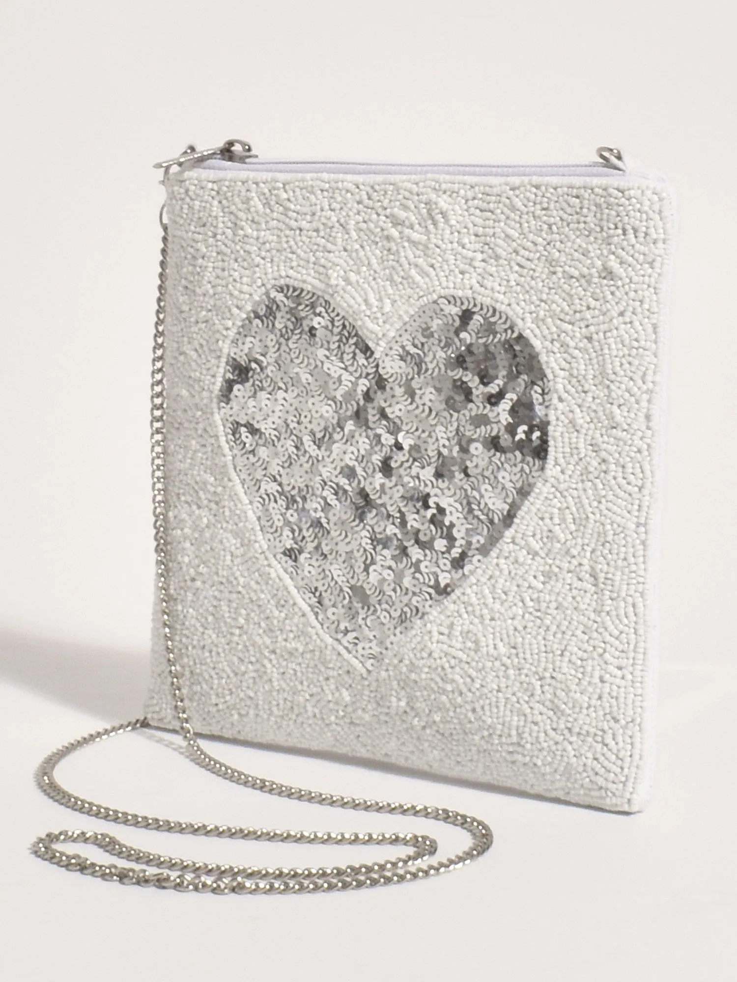 Heart Centre Clutch - White sold by RC & Co