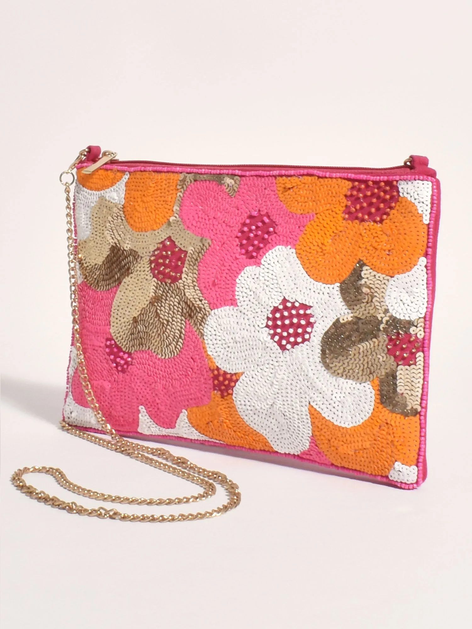 Flower Fold Over Clutch - Gold sold by RC & Co product image thumbnail 4