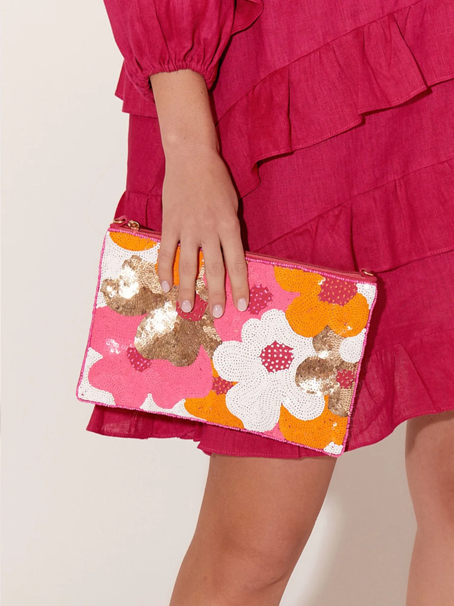 Flower Fold Over Clutch - Gold sold by RC & Co product image thumbnail 2