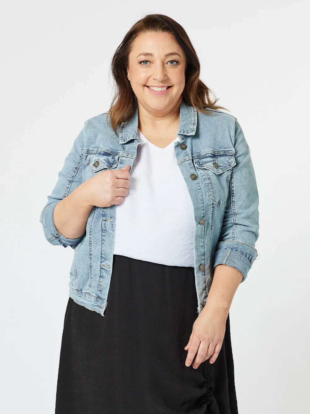 Collared Denim Jacket - Denim sold by RC & Co