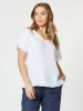 Ruffle Hem Linen Top - White sold by RC & Co