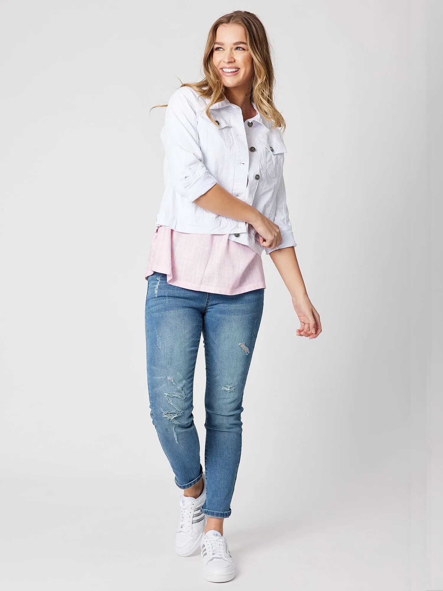 Collared Denim Jacket - White sold by RC & Co product image thumbnail 5