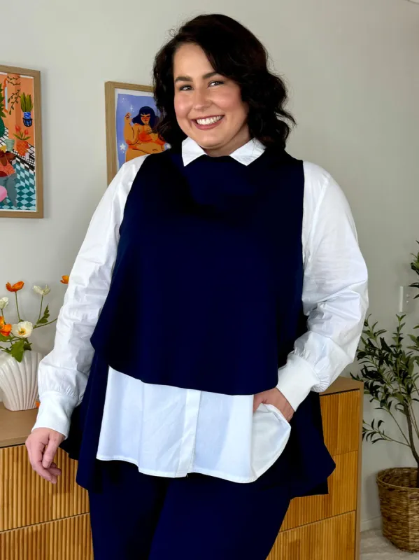 Cameron Layer Top - Navy sold by RC & Co