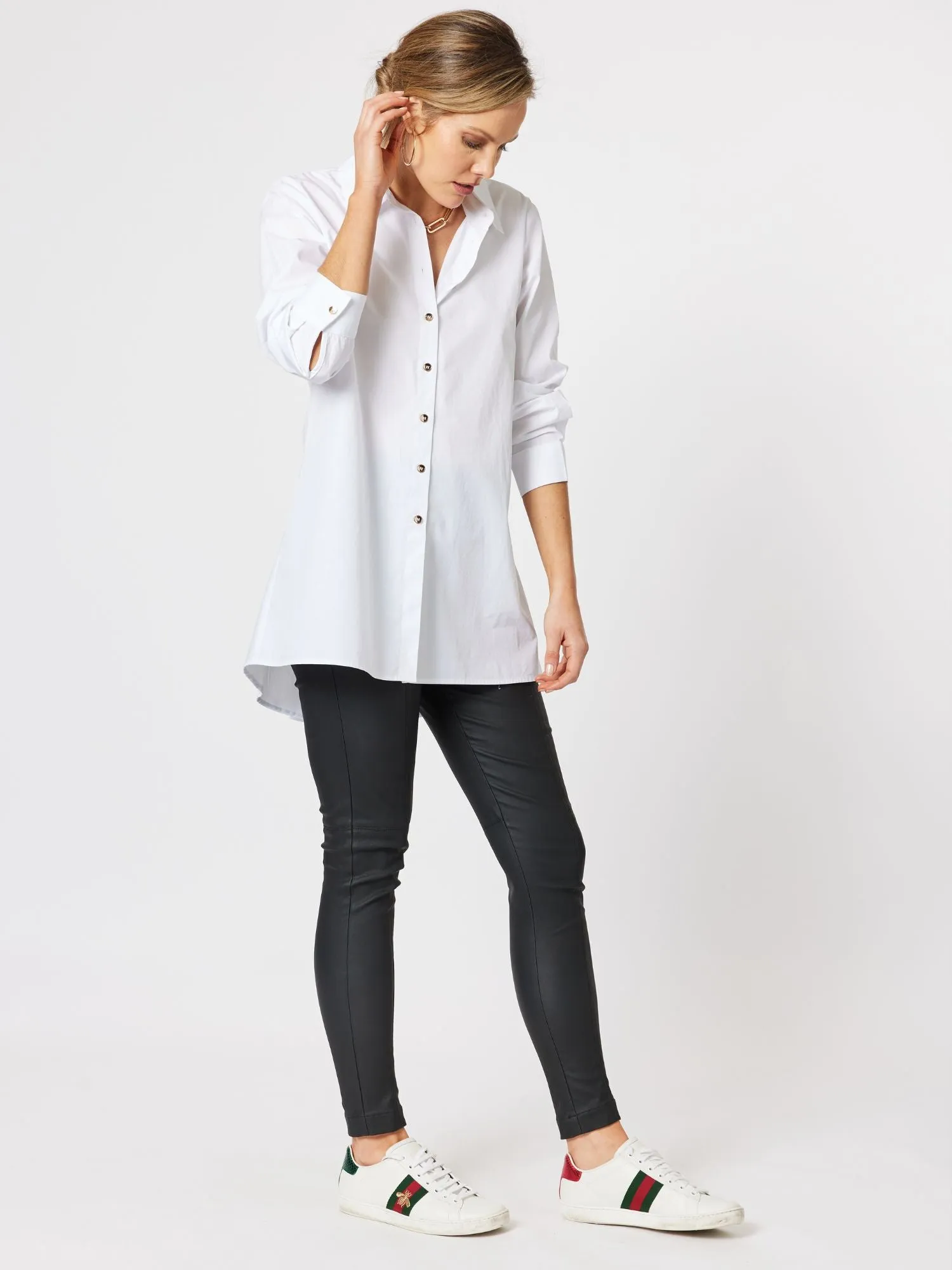 Cotton Longline Shirt - White sold by RC & Co product image thumbnail 4