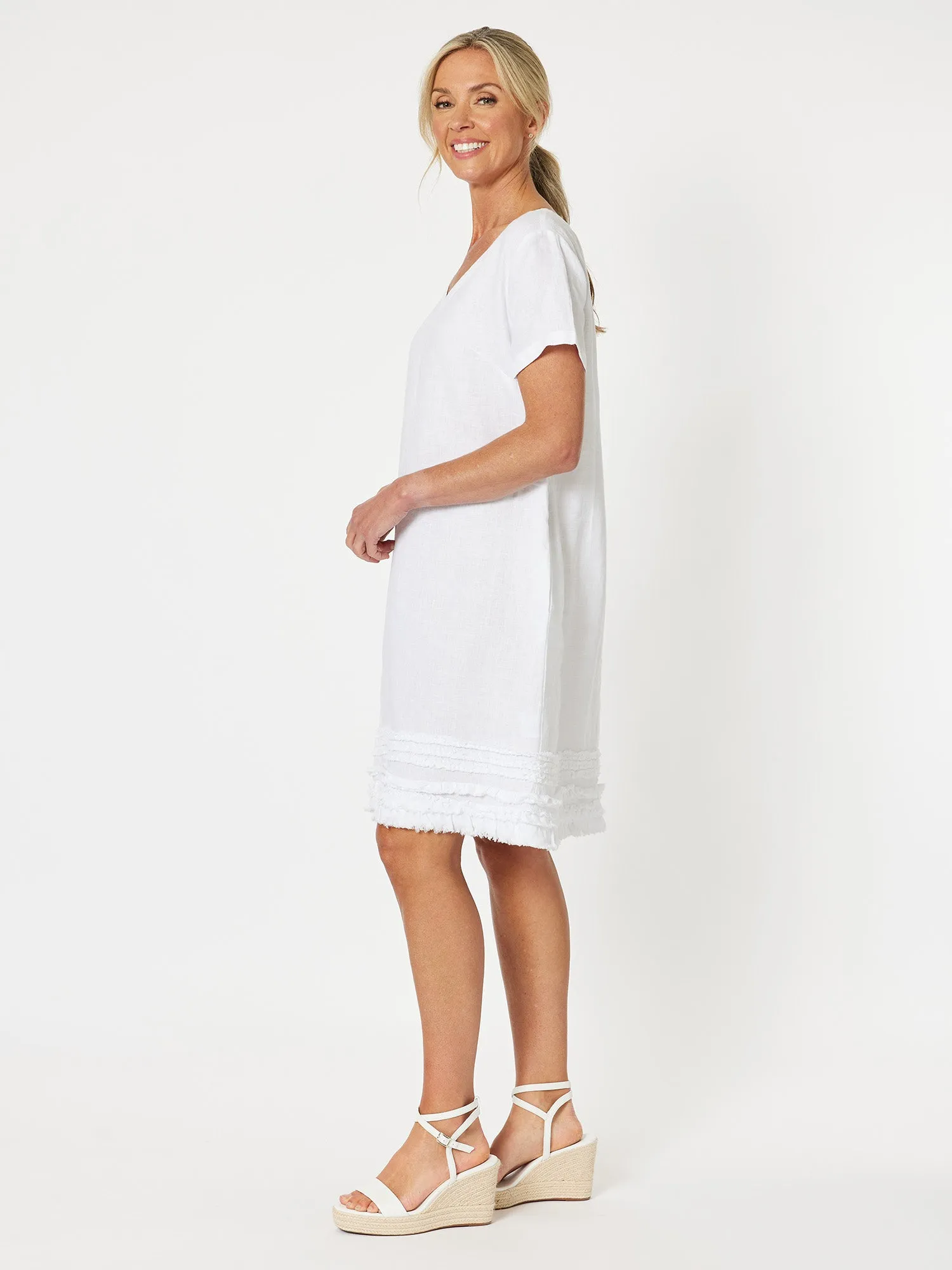 Chic Linen Shift Dress - White sold by RC & Co product image thumbnail 5