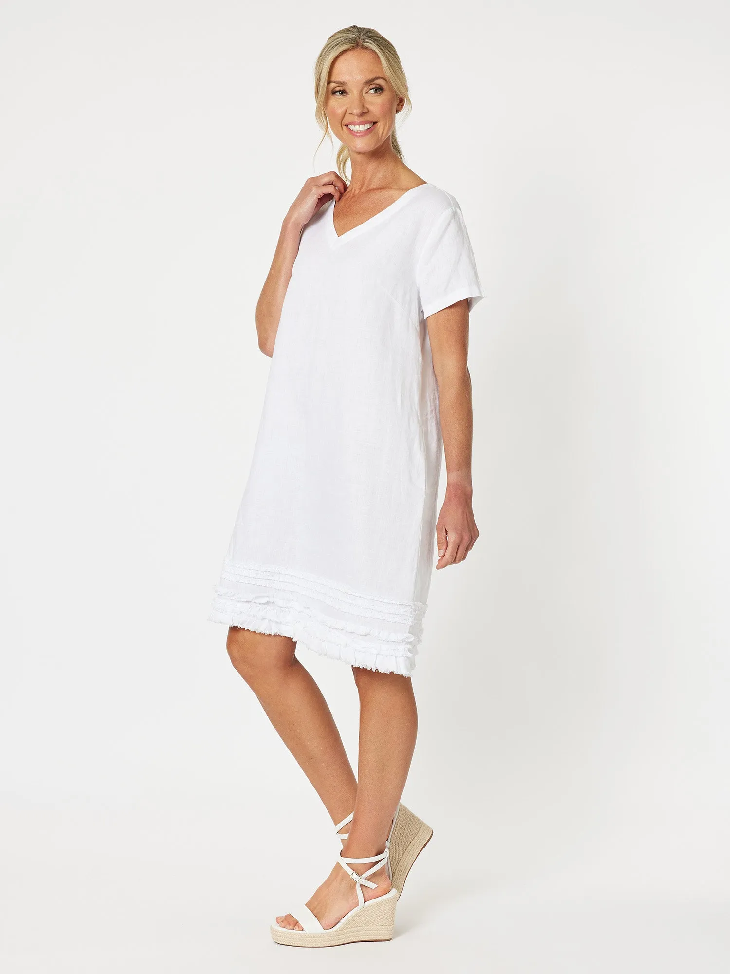 Chic Linen Shift Dress - White sold by RC & Co product image thumbnail 3