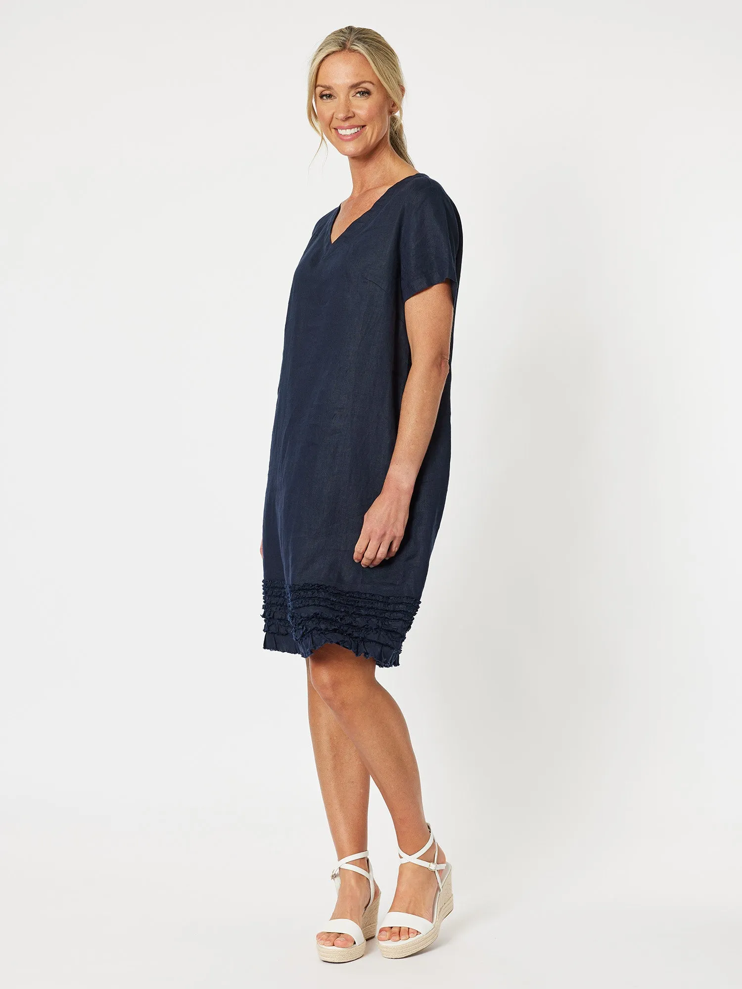Chic Linen Shift Dress - Navy sold by RC & Co product image thumbnail 2