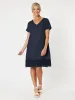 Chic Linen Shift Dress - Navy sold by RC & Co