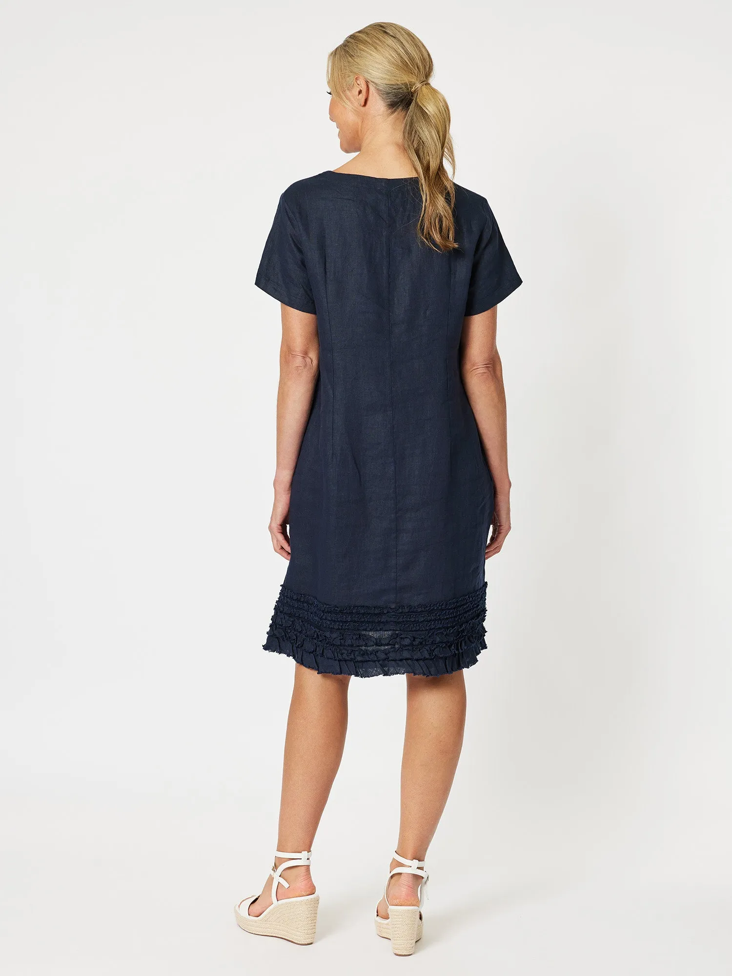 Chic Linen Shift Dress - Navy sold by RC & Co product image thumbnail 3