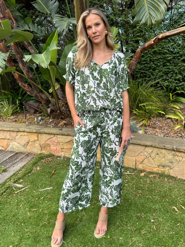 Ivy Print Wide Leg Pant - Ivy sold by RC & Co