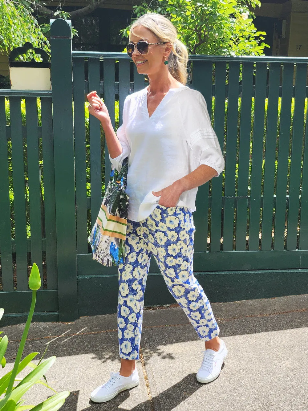 Flowers For Me Floral Pants - Blue sold by RC & Co product image thumbnail 2