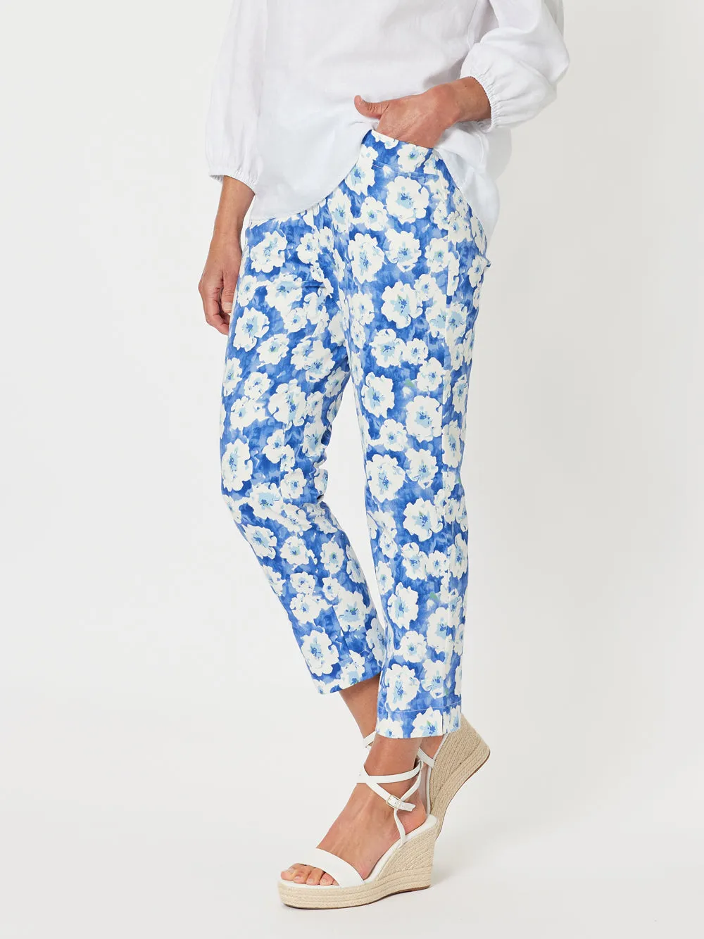 Flowers For Me Floral Pants - Blue sold by RC & Co product image thumbnail 3