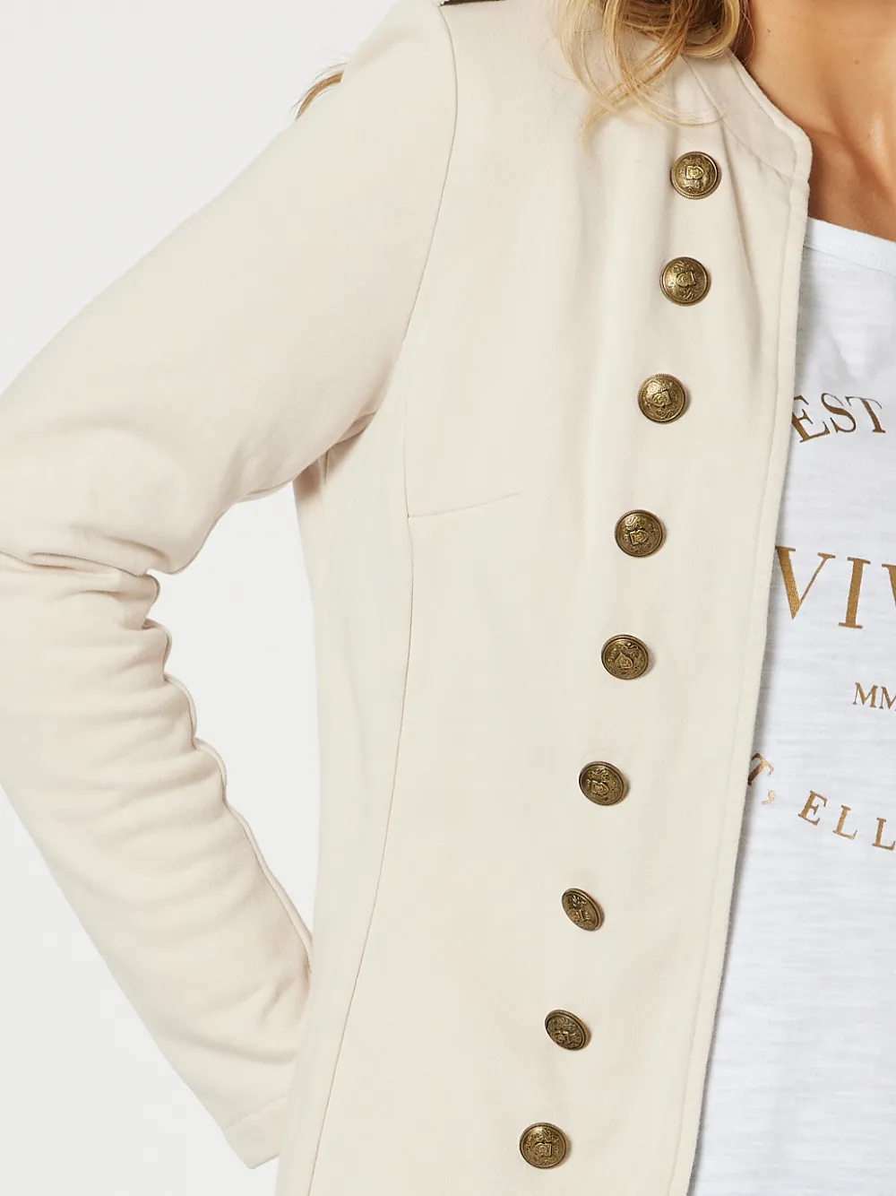 Military Sweat Jacket - Stone sold by RC & Co product image thumbnail 5