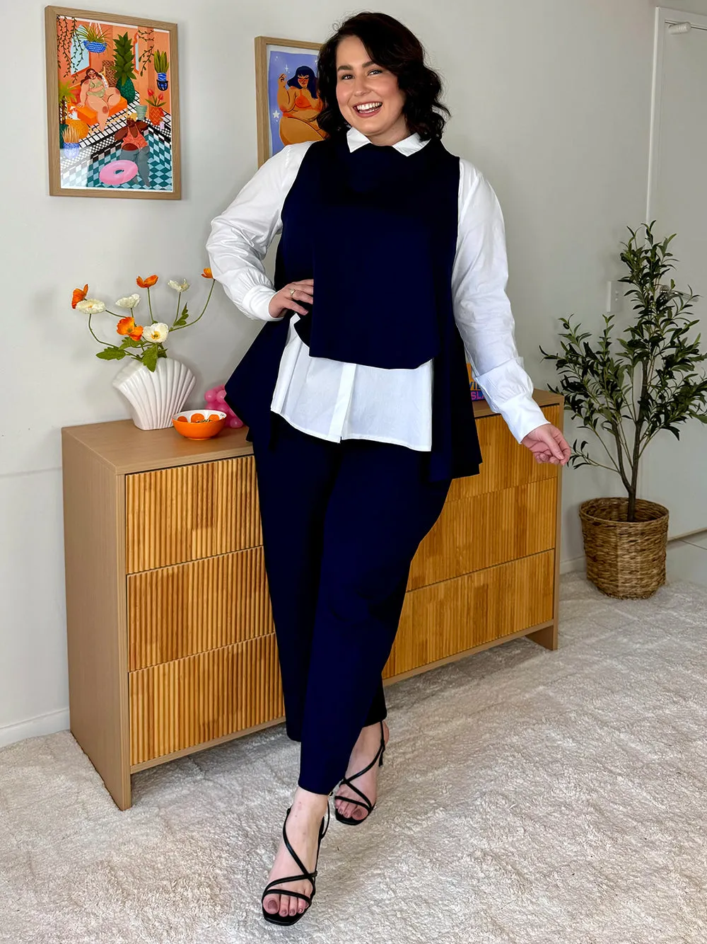 Kimmy Ponte Wide Leg Pant - Navy sold by RC & Co product image thumbnail 2