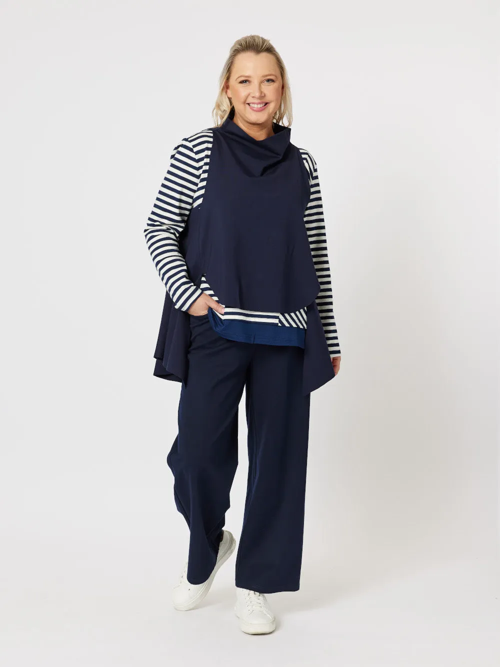 Kimmy Ponte Wide Leg Pant - Navy sold by RC & Co product image thumbnail 3