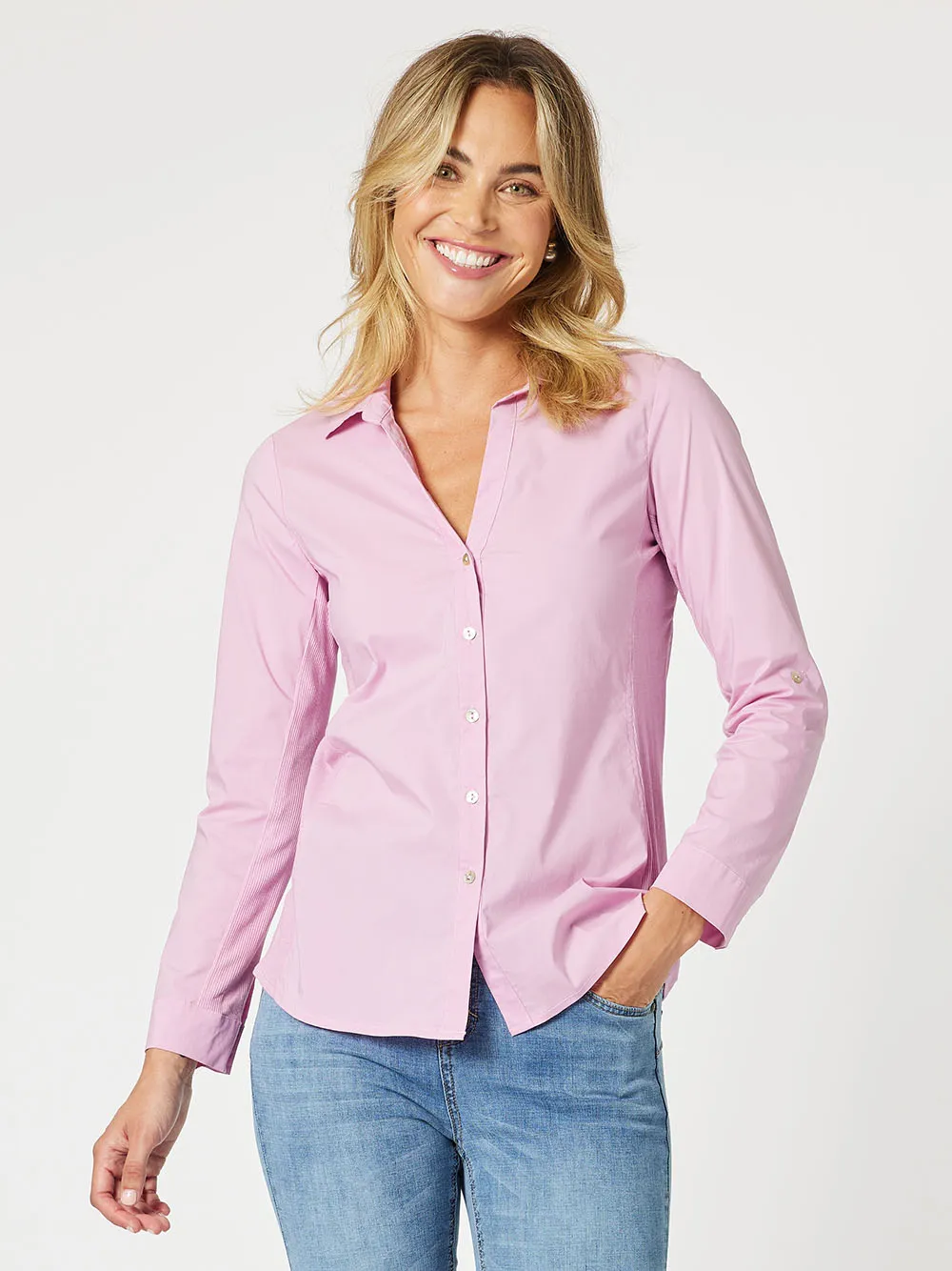Emma Rib Detail Shirt - Orchid sold by RC & Co