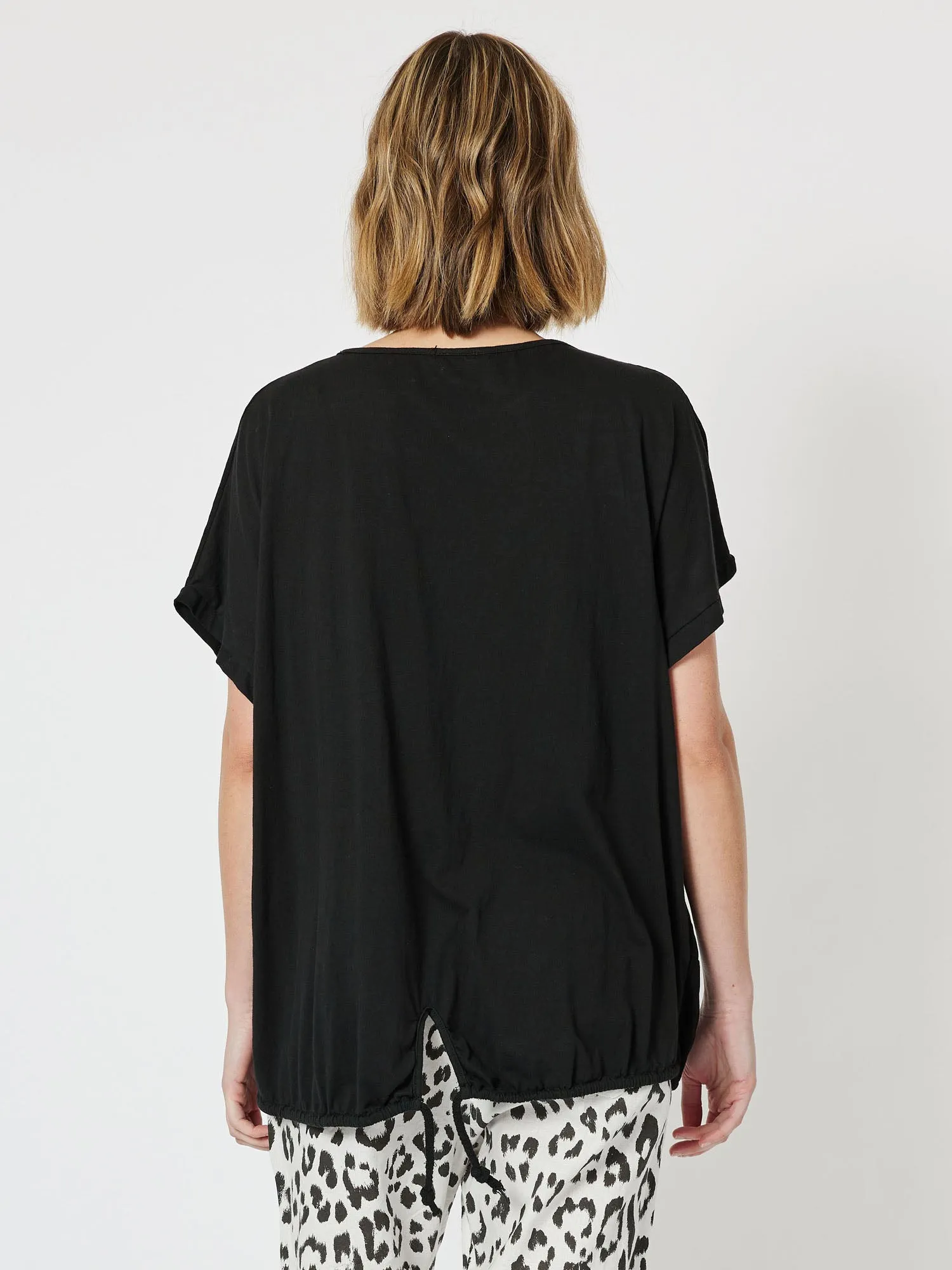Animal Print Front Top - Black sold by RC & Co product image thumbnail 4