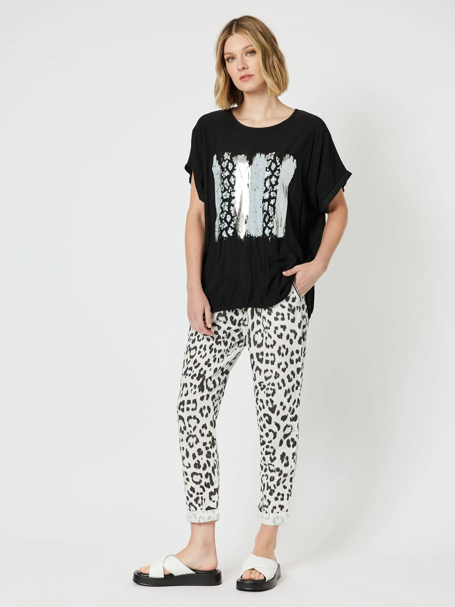 Animal Print Front Top - Black sold by RC & Co product image thumbnail 5