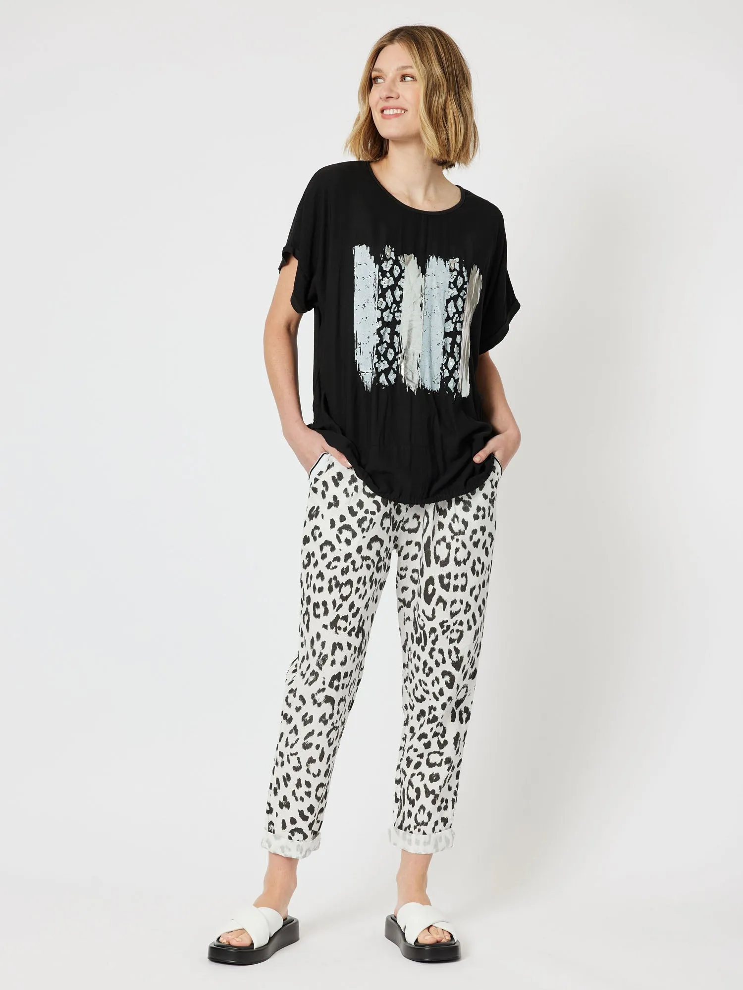 Animal Print Front Top - Black sold by RC & Co product image thumbnail 2