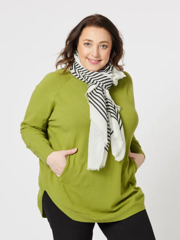 Stripe Scarf - Black/Ivory sold by RC & Co