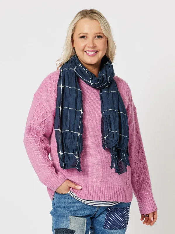 Check Scarf - Navy sold by RC & Co