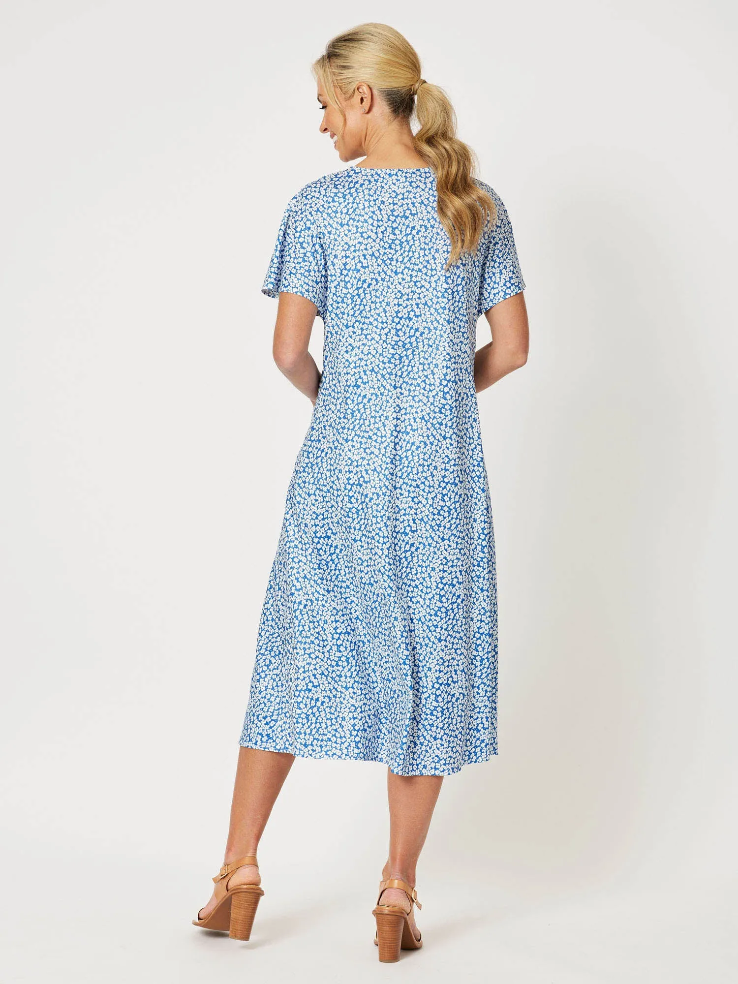 Miss Daisy Print A-Line Dress - Cornflower sold by RC & Co product image thumbnail 3