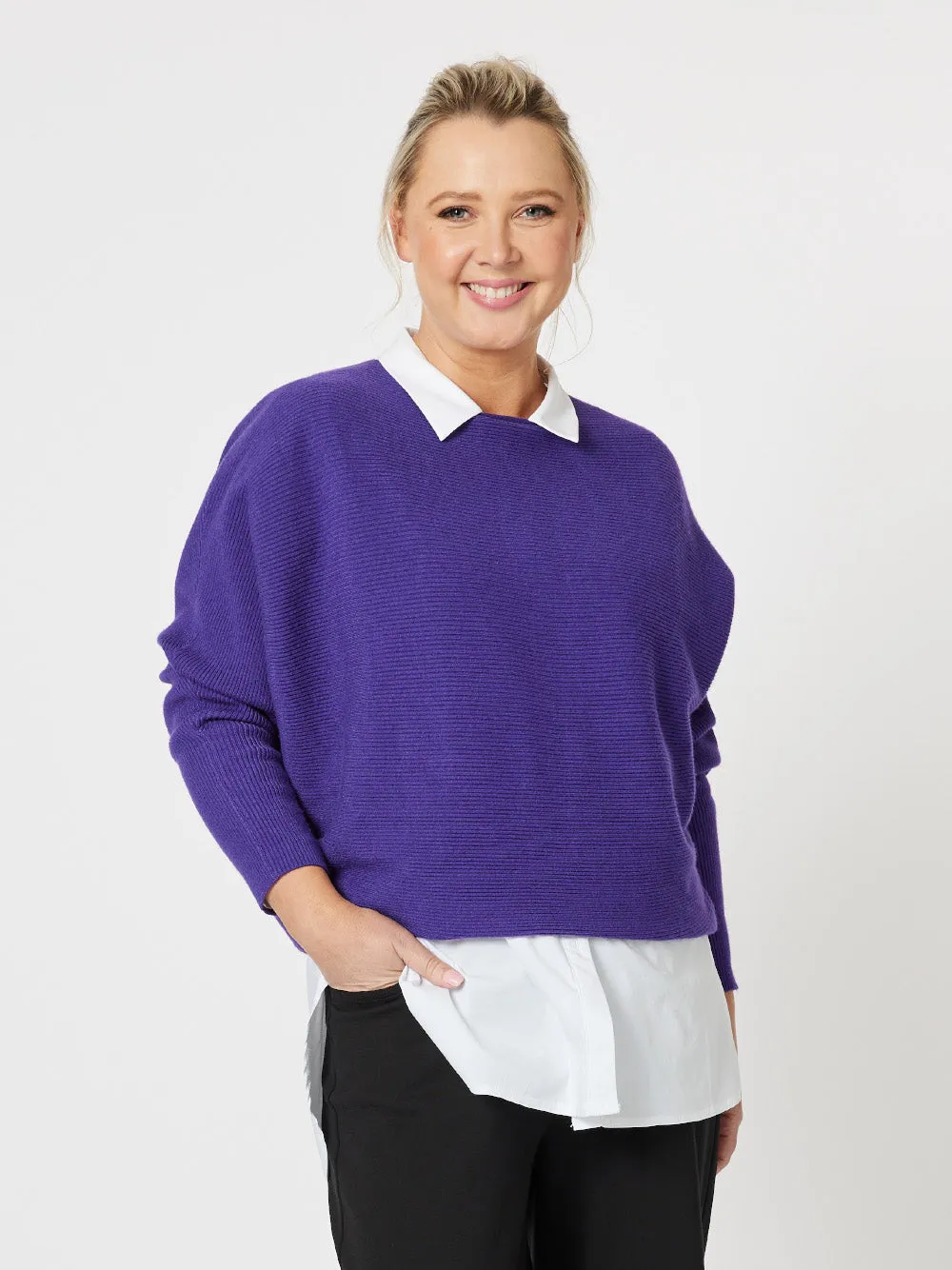 Phoebe Batwing Knit - Amethyst sold by RC & Co