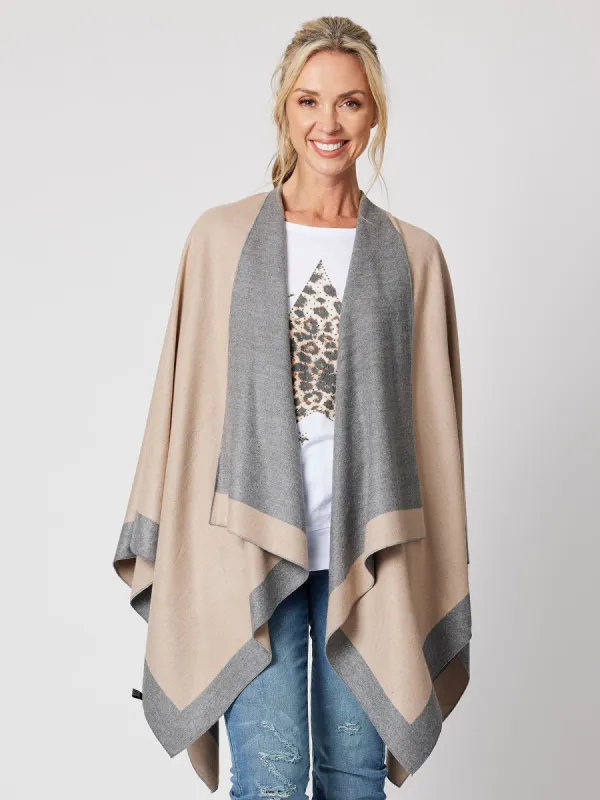 Captivated Reversible Shawl - Charcoal/Oatmeal sold by RC & Co