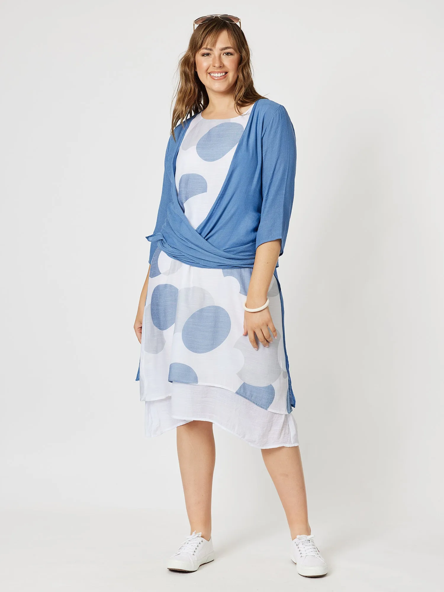 Longline Crinkle Viscose Cardigan - Denim sold by RC & Co product image thumbnail 5