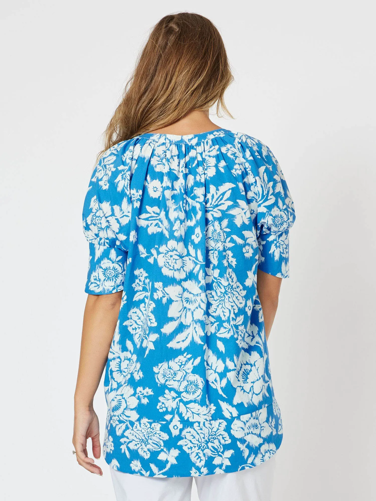 Amour Cotton Print Top - Blue sold by RC & Co product image thumbnail 4