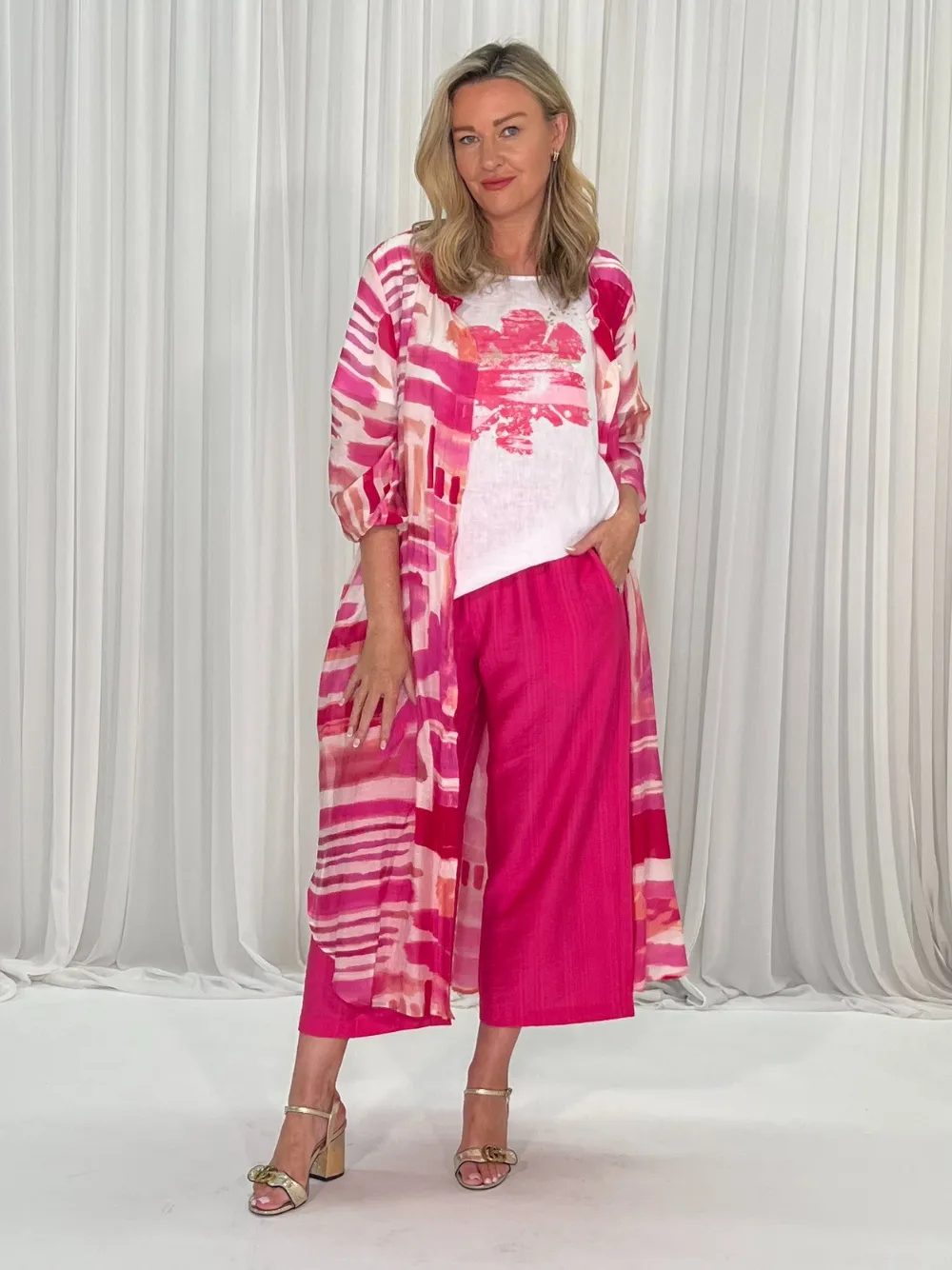 Pink Flower Tunic-White/Pink sold by RC & Co product image thumbnail 4