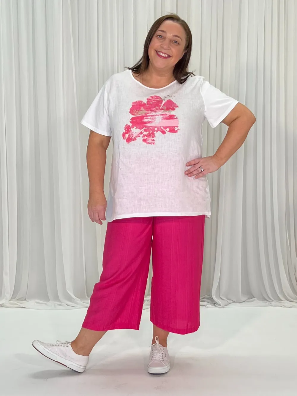 Pink Flower Tunic-White/Pink sold by RC & Co product image thumbnail 3