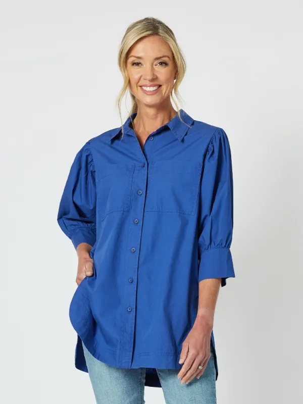 Alexis Poplin Shirt - Cobalt sold by RC & Co
