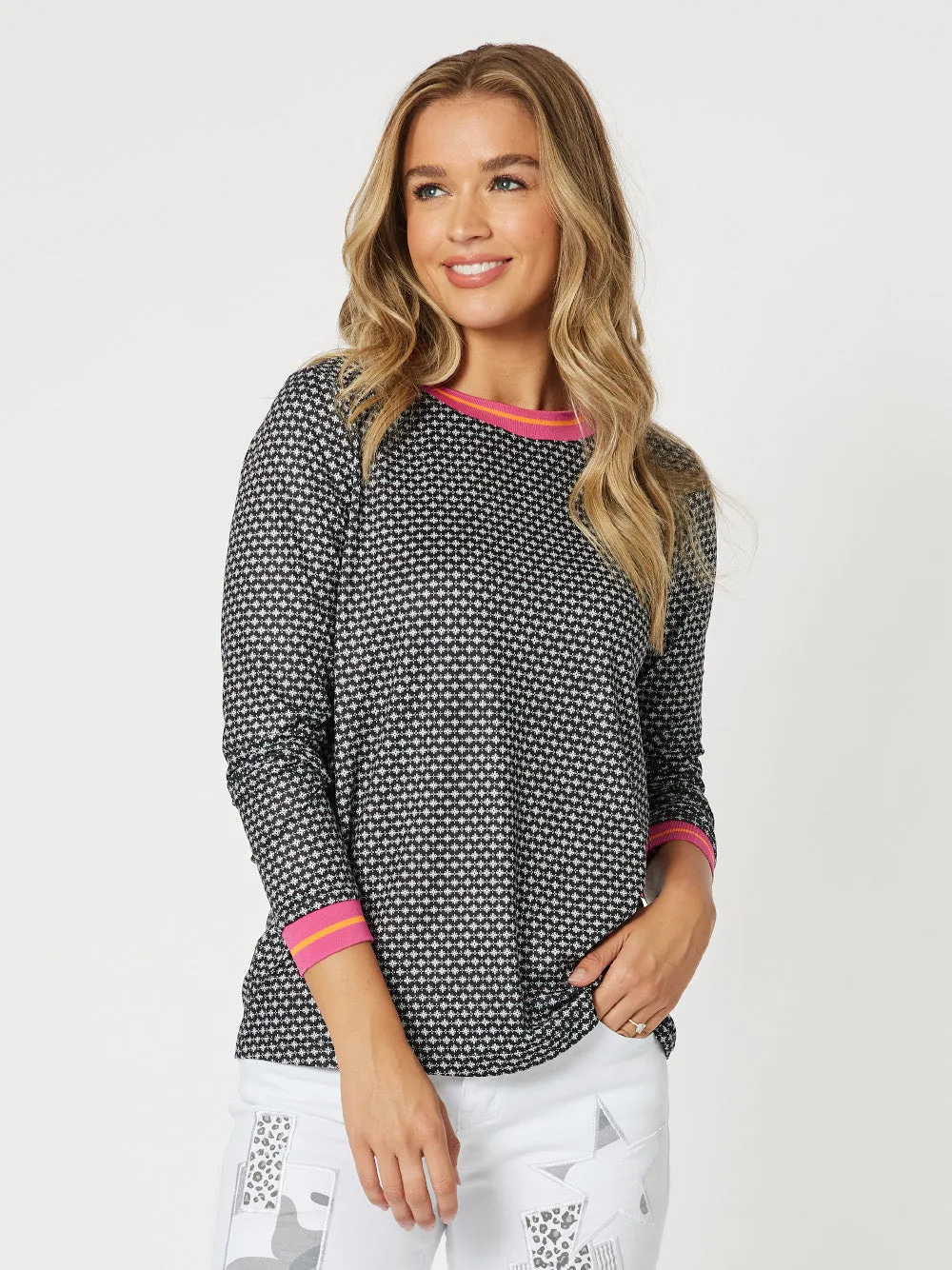 Nina Print Top - Black sold by RC & Co