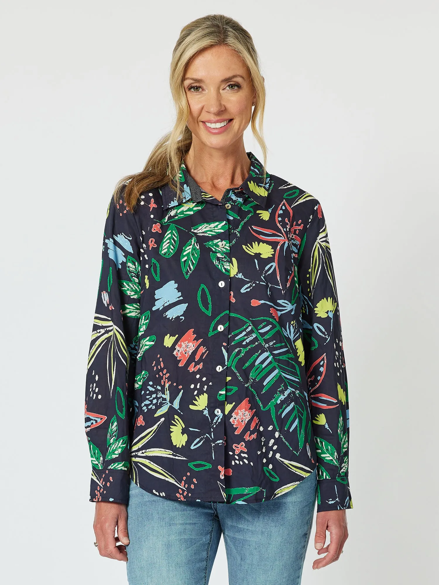 Caroline Cotton Print Shirt - Multi sold by RC & Co
