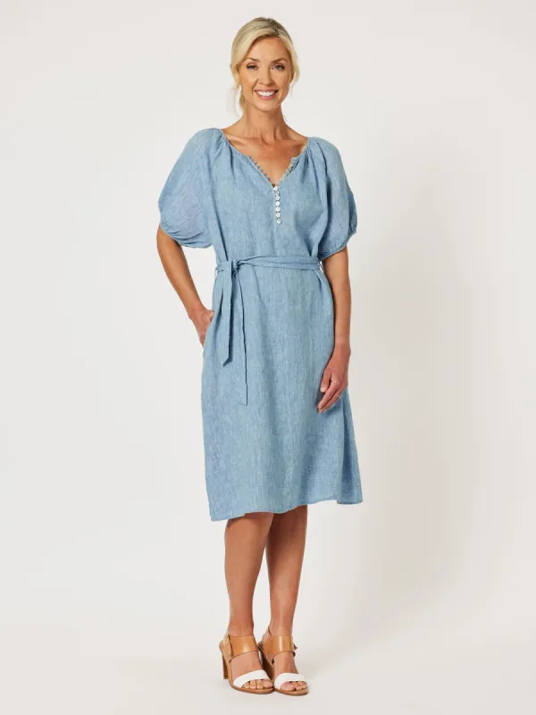 Sanctuary Linen Dress - Indigo sold by RC & Co