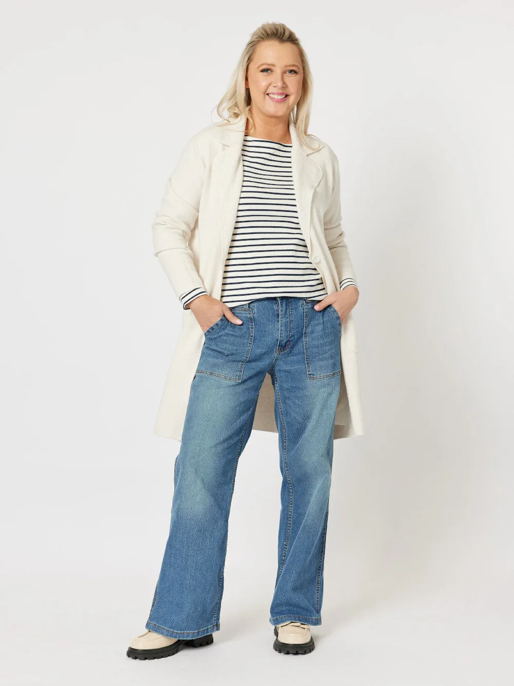 Boatneck Stripe T-shirt - Navy sold by RC & Co product image thumbnail 5