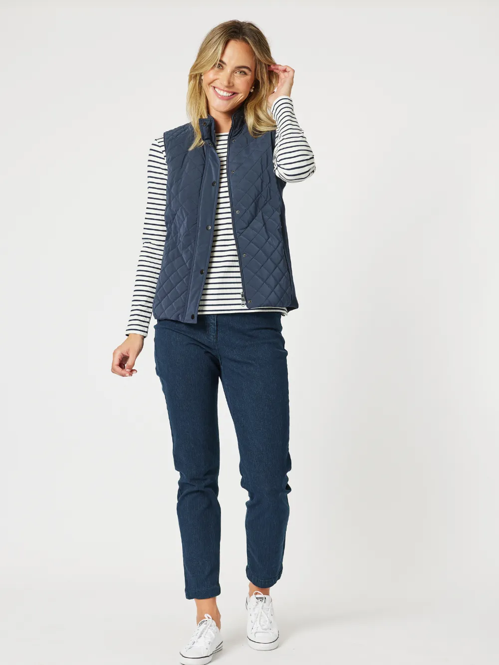 Boatneck Stripe T-shirt - Navy sold by RC & Co product image thumbnail 2