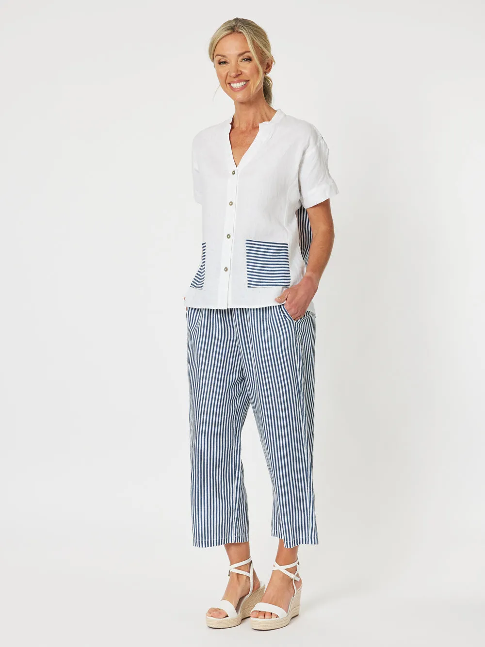 Stripe Beach Pant - Navy sold by RC & Co product image thumbnail 3