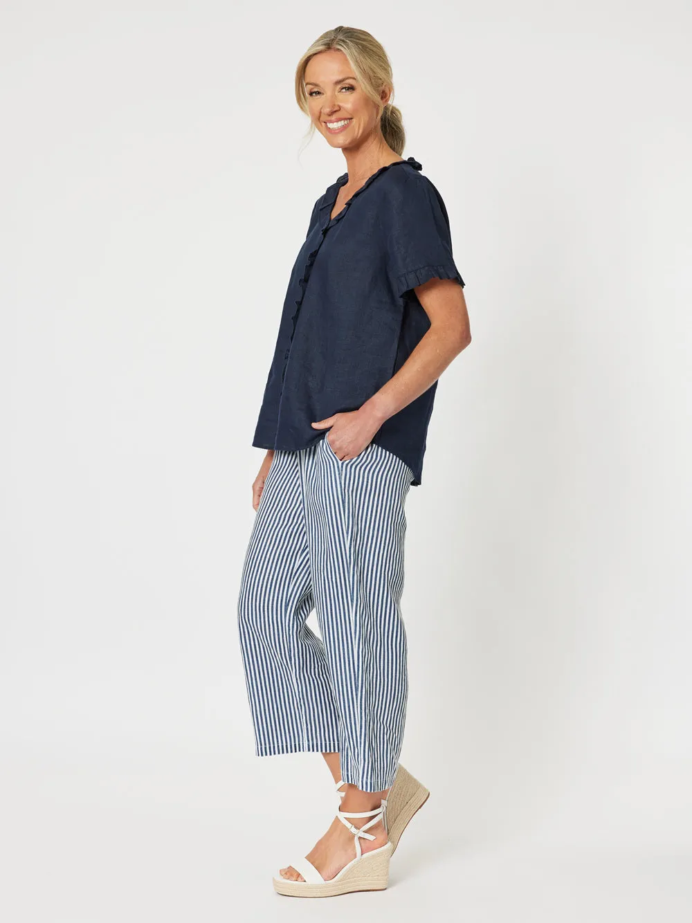 Stripe Beach Pant - Navy sold by RC & Co product image thumbnail 2